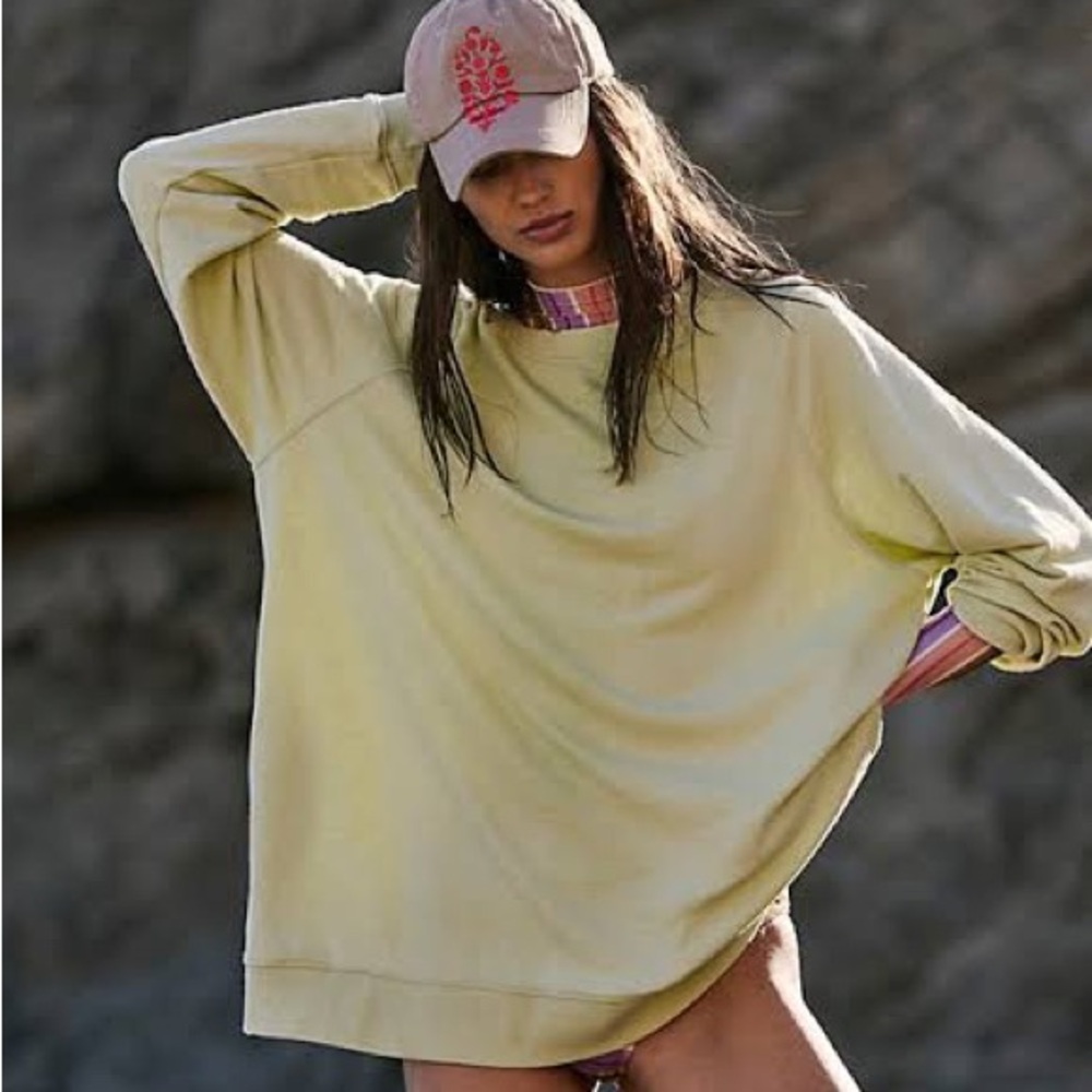 Free People Playbook Tunic ✨ Sour Citrus Size Small | pockets oversized
